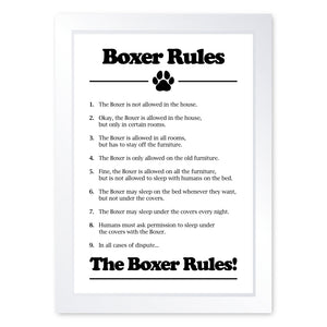 Boxer Dog Rules, Framed Print