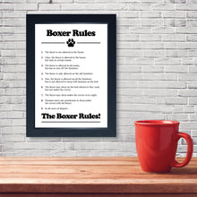 Load image into Gallery viewer, Boxer Dog Rules, Framed Print