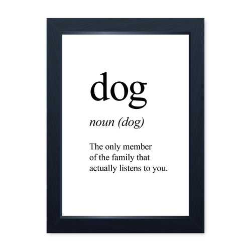 Dog Noun, Framed Print
