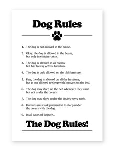 Dog Rules, Framed Print
